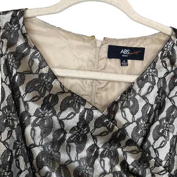 ABS Kids by Allen Schwartz Little Girls Black Tulle Formal Sequin Dress Size 14 - Picture 14 of 16